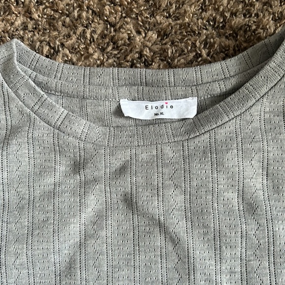 Gray Elodie Baby Tee with texture- size XL - Picture 2 of 3
